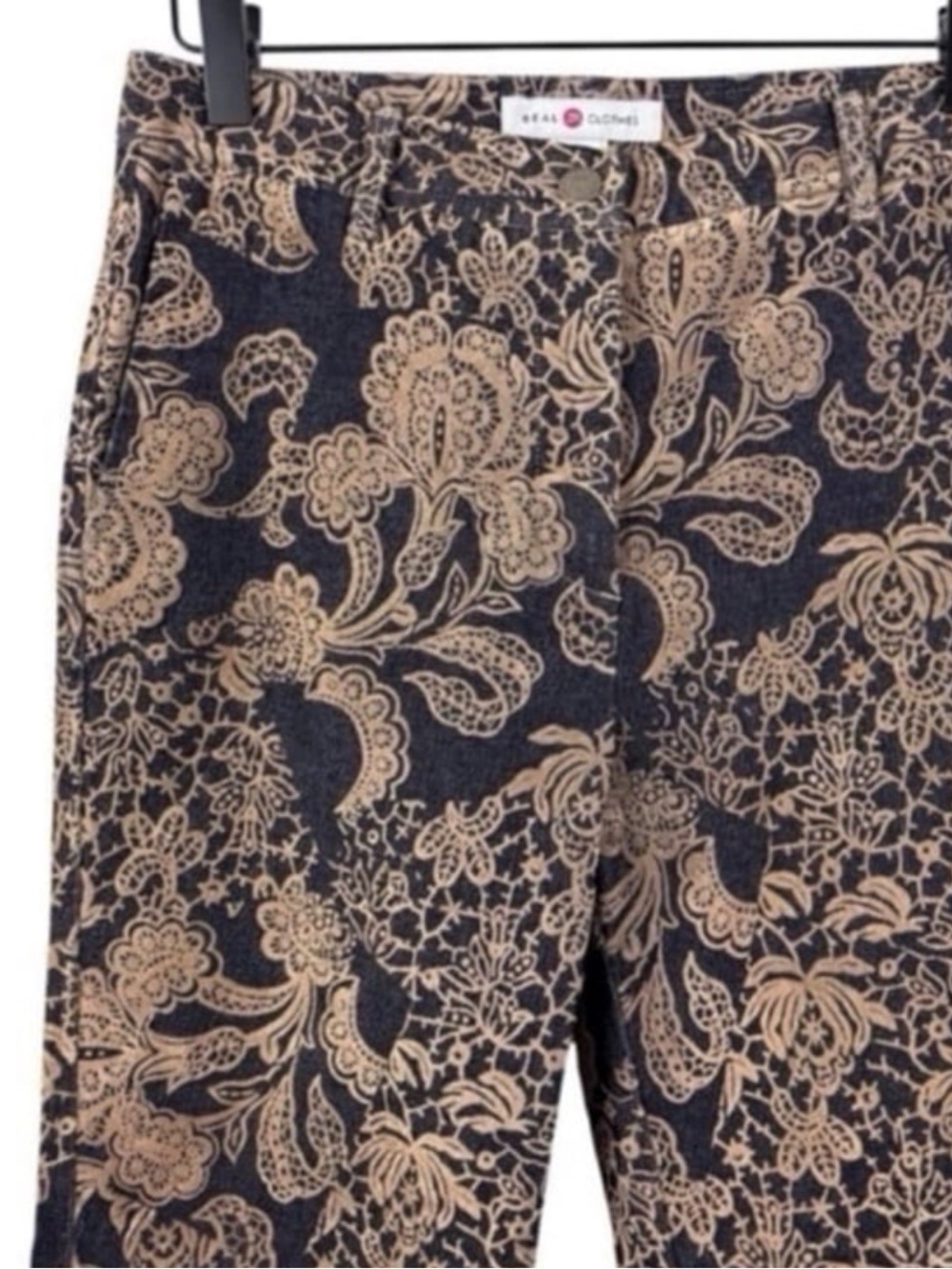 Saks Fifth Avenue Real Clothes Women’s Jacquard Pants size 2 - Picture 3 of 6